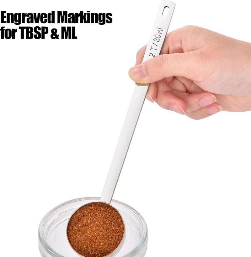 Doosu 18/8 Stainless Steel Coffee Scoop, Food-Grade Metal Measuring Spoon with 6.9in Long Handle, Tablespoon Scooper for Coffee Beans, Ground Coffee, Espresso, Protein Powders, Tea, Sugar (2 Tbsp) - Image 4
